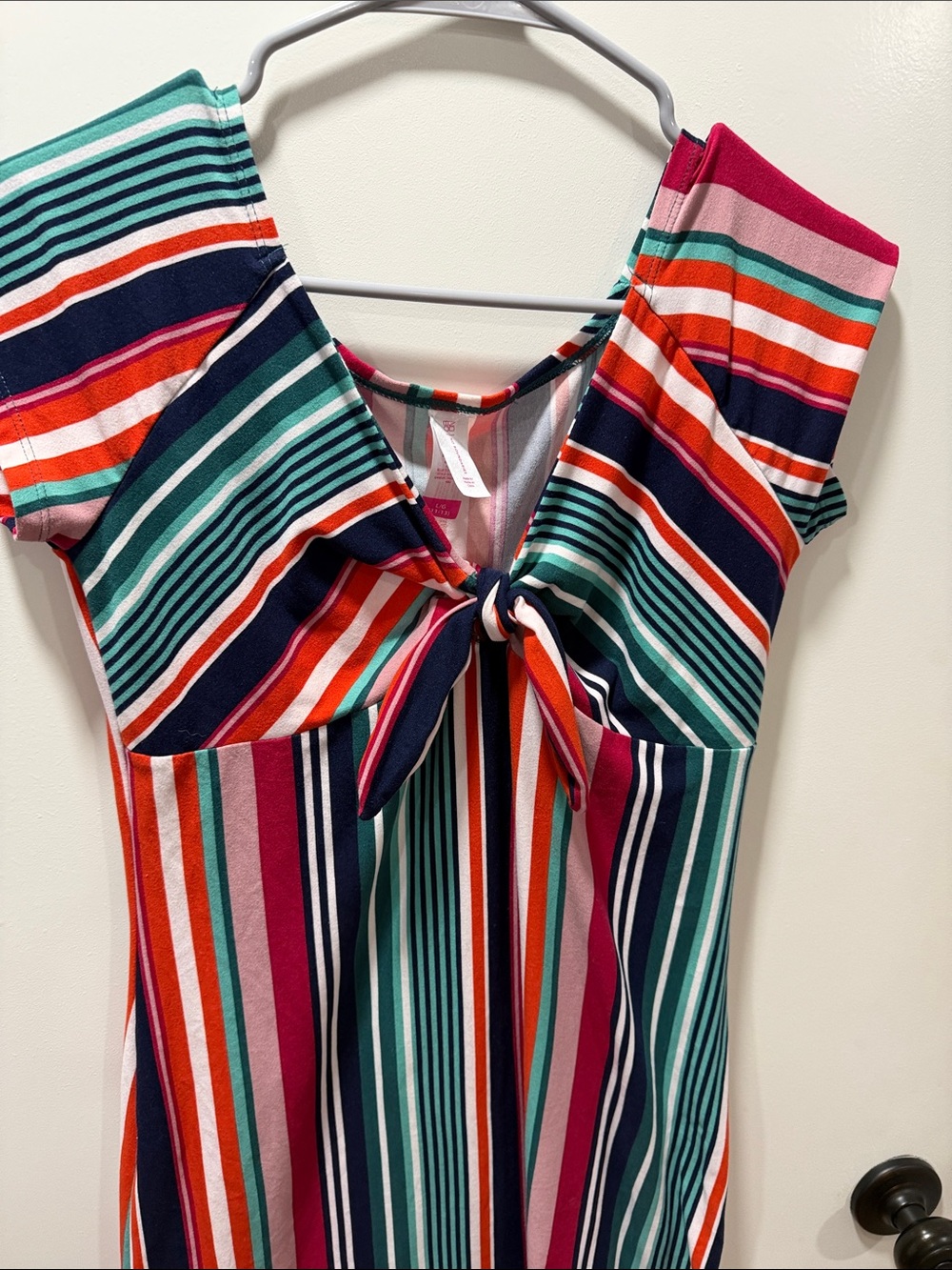 Cherokee Multicolor Striped Mini Dress - Navy, Teal, Pink, Orange
